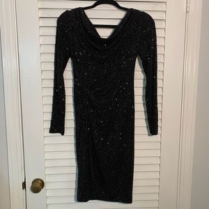 Cache Black Glitter Dress